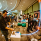 Tim Schafer trying Line Wobbler at Day Of The Devs, GDC San Francisco, USA, 2016